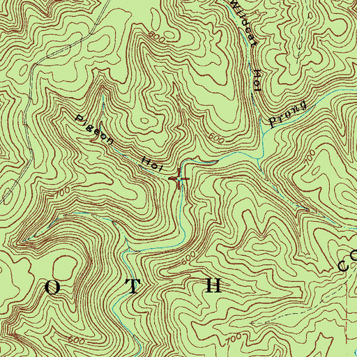 Topographic Map of Pigeon Hollow, KY