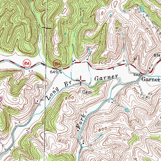 Topographic Map of Pigeon Roost Creek, KY