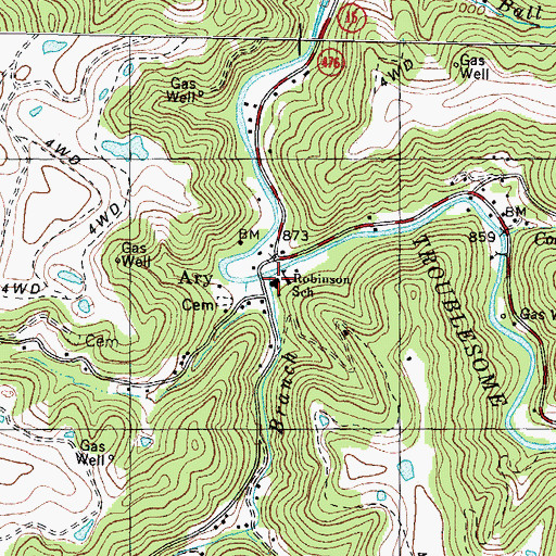Topographic Map of Pigeonroost Branch, KY
