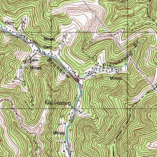 Topographic Map of Pigeonroost Branch, KY