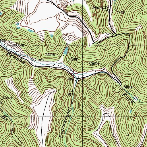 Topographic Map of Pigeonroost Branch, KY
