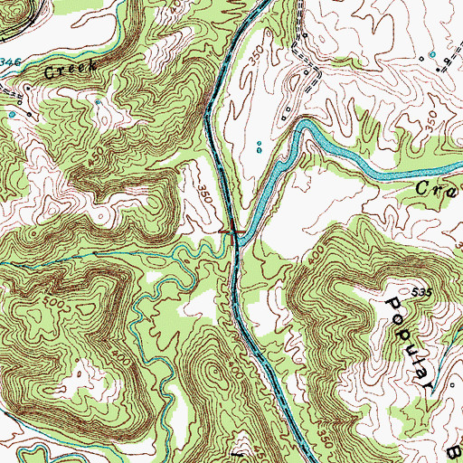 Topographic Map of Pigeonroost Creek, KY