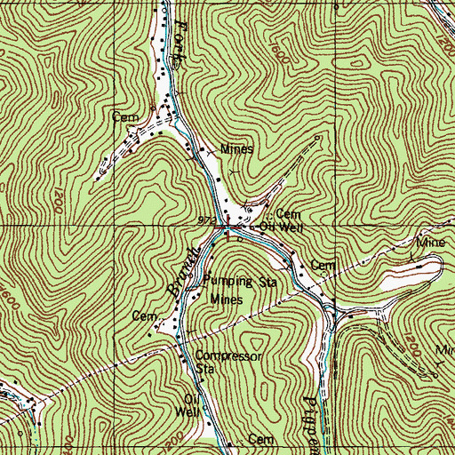 Topographic Map of Pigpen Branch, KY