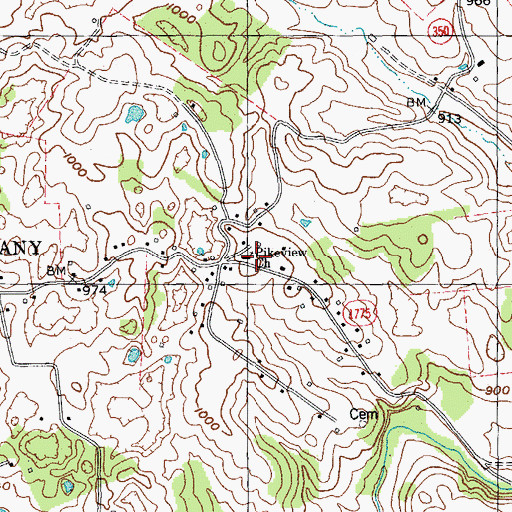 Topographic Map of Pikeville Church, KY