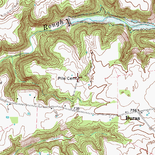 Topographic Map of Pile Cemetery, KY