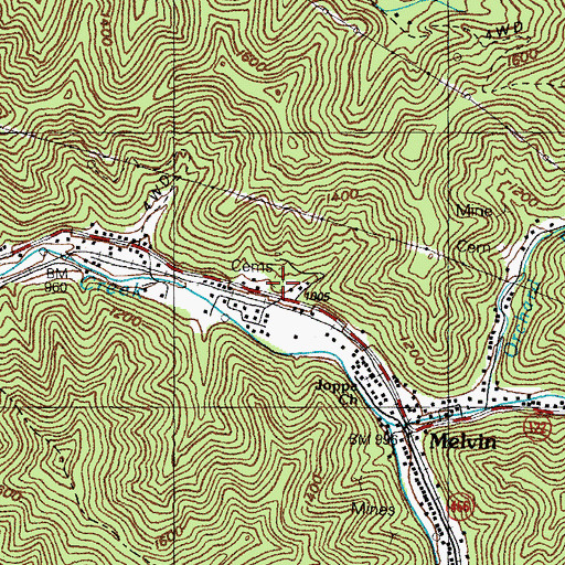 Topographic Map of Pilgrim Church, KY