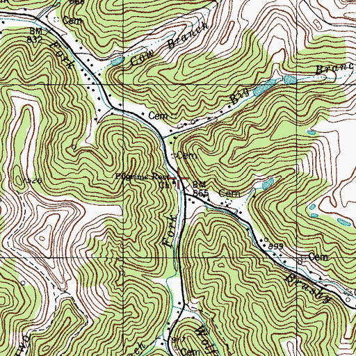 Topographic Map of Pilgrim Rest Church, KY