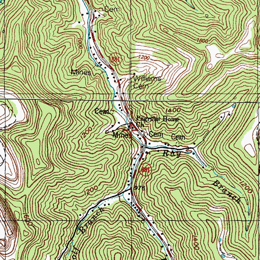 Topographic Map of Pilgrims House Church, KY