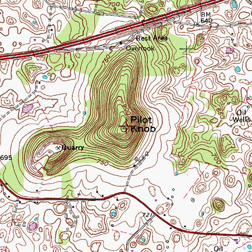 Topographic Map of Pilot Knob, KY