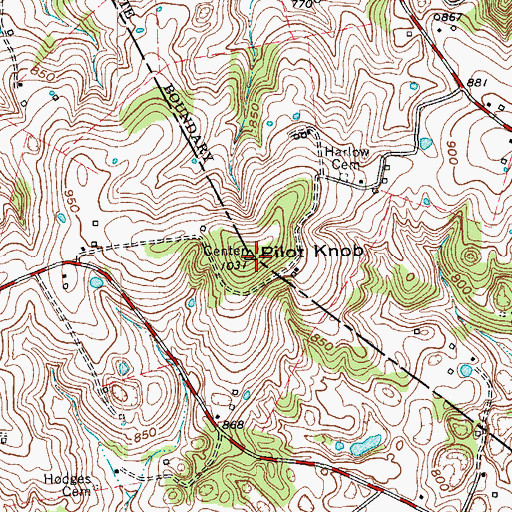 Topographic Map of Pilot Knob, KY