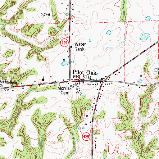 Topographic Map of Pilot Oak, KY