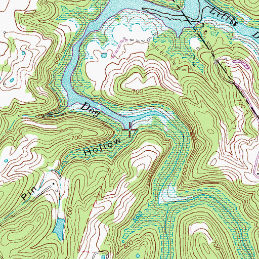Topographic Map of Pin Hollow, KY