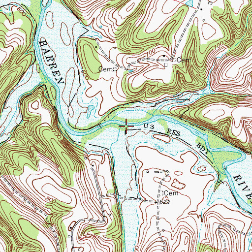 Topographic Map of Pinchgut Creek, KY
