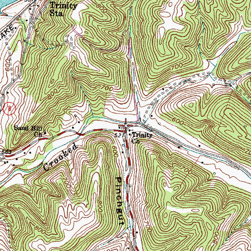Topographic Map of Pinchgut Hollow, KY