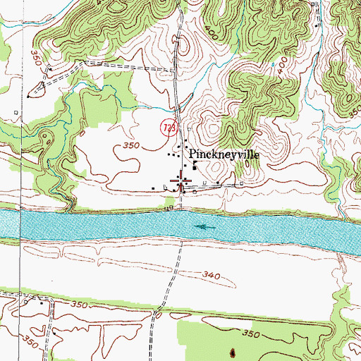 Topographic Map of Pinckneyville, KY
