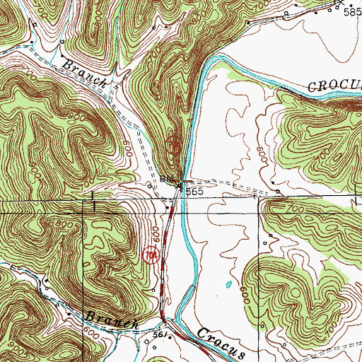 Topographic Map of Pine Branch, KY