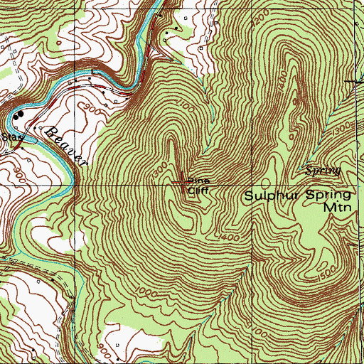 Topographic Map of Pine Cliff, KY