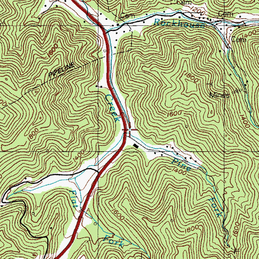 Topographic Map of Pine Fork, KY