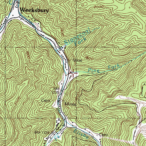 Topographic Map of Pine Fork, KY