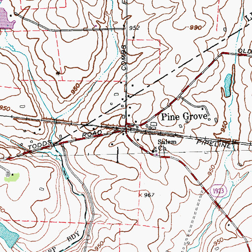 Topographic Map of Pine Grove, KY