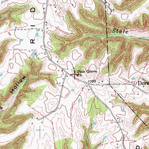 Topographic Map of Pine Grove Church, KY