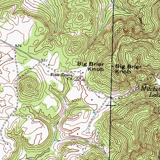 Topographic Map of Pine Grove Church, KY
