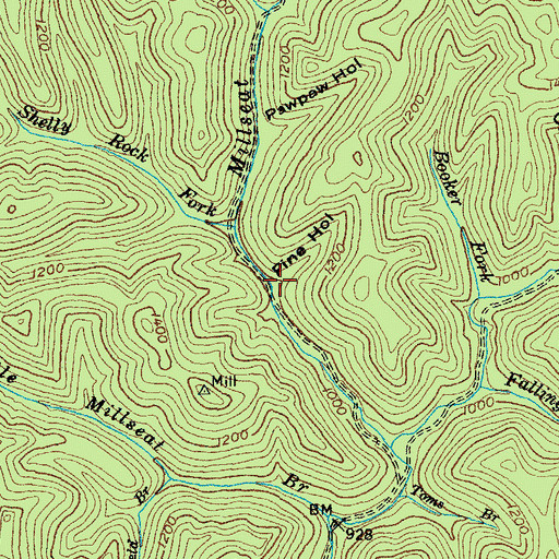Topographic Map of Pine Hollow, KY