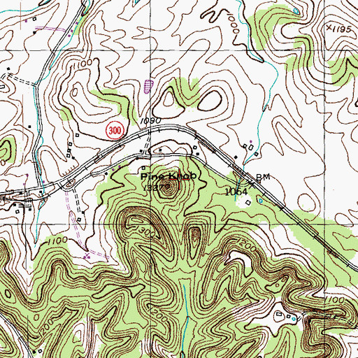 Topographic Map of Pine Knob, KY