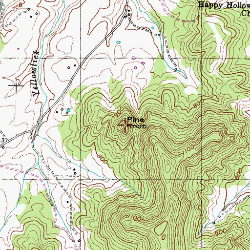 Topographic Map of Pine Knob, KY