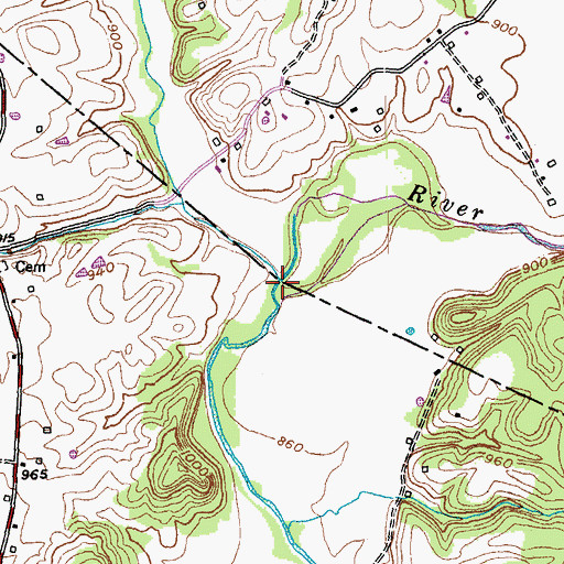 Topographic Map of Pine Lick Creek, KY