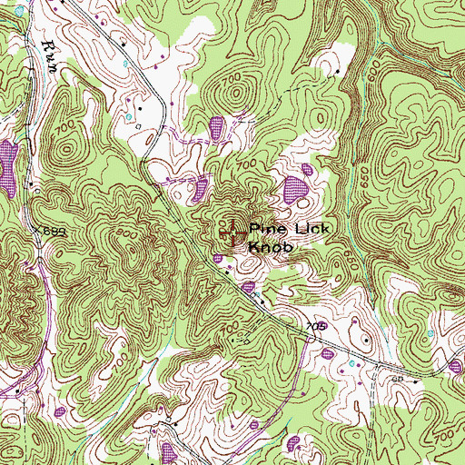 Topographic Map of Pine Lick Knob, KY