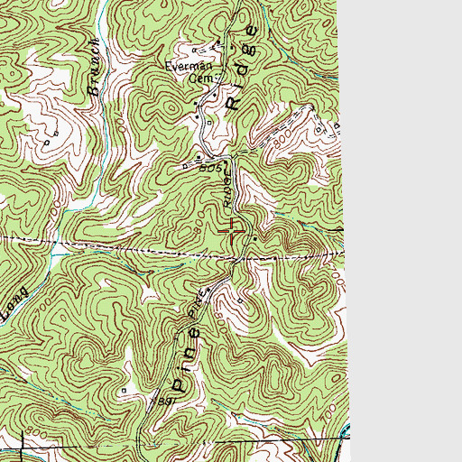 Topographic Map of Pine Ridge, KY