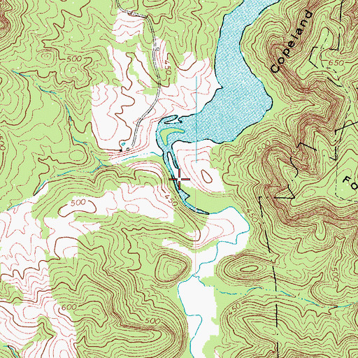 Topographic Map of Piney Creek, KY