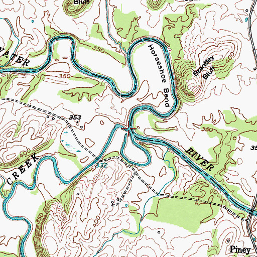 Topographic Map of Piney Creek, KY