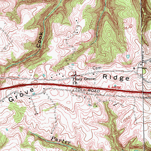 Topographic Map of Piney Grove Church, KY