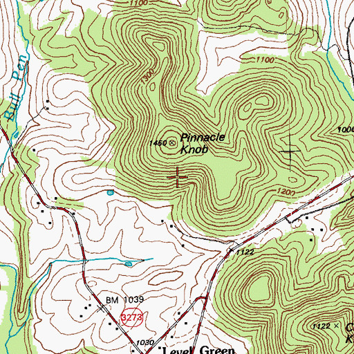 Topographic Map of Pinnacle Knob, KY