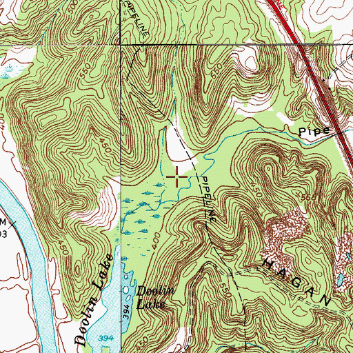 Topographic Map of Pipe Spring Hollow, KY