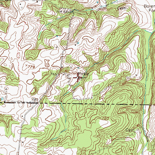 Topographic Map of Pirkle Cemetery, KY