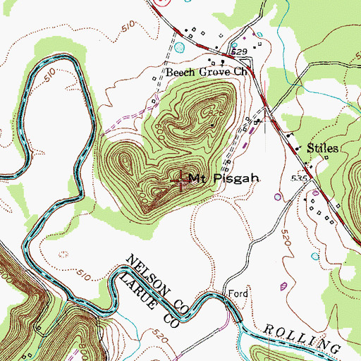 Topographic Map of Mount Pisgah, KY