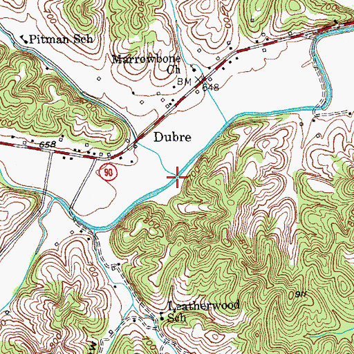 Topographic Map of Pitman Creek, KY