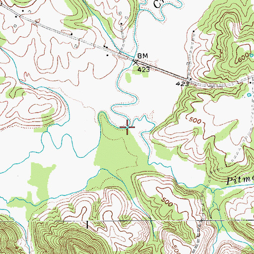 Topographic Map of Pitman Creek, KY