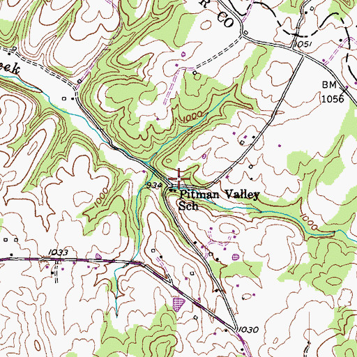 Topographic Map of Pitman Valley School, KY