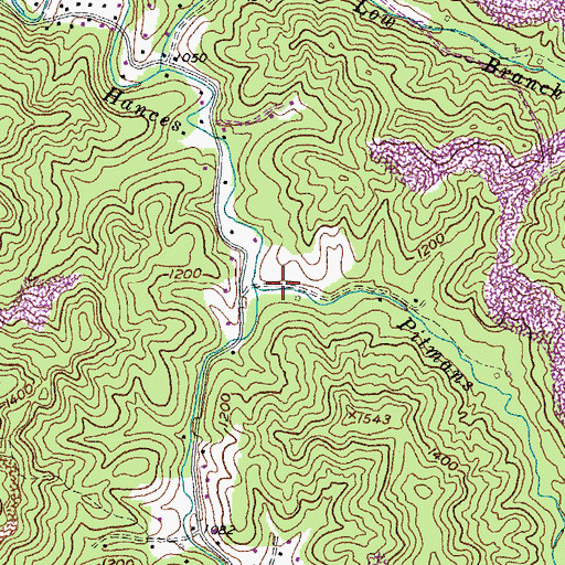 Topographic Map of Pitmans Creek, KY