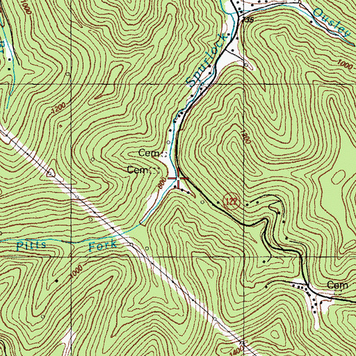 Topographic Map of Pitts Fork, KY
