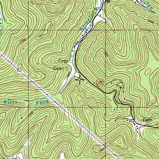 Topographic Map of Pitts School, KY