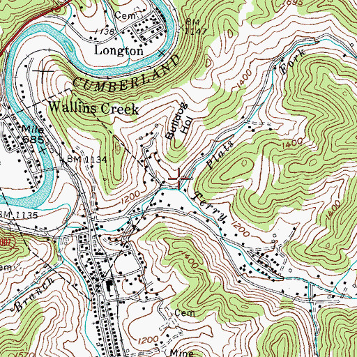 Topographic Map of Plats Fork, KY