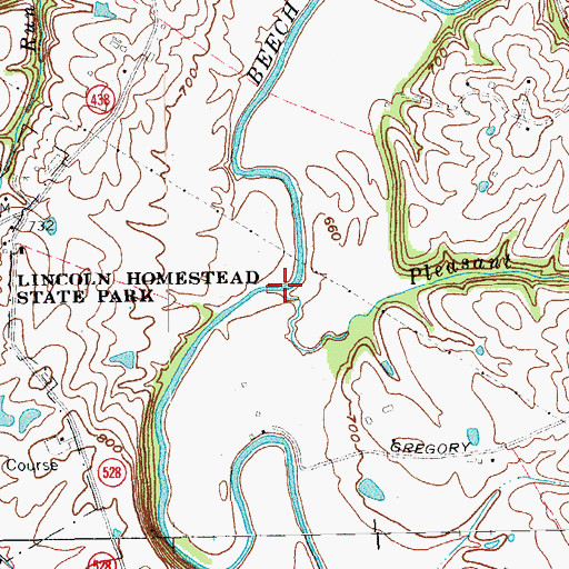 Topographic Map of Pleasant Grove Branch, KY