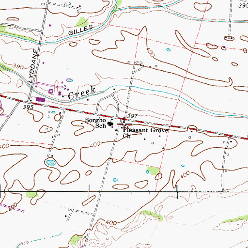 Topographic Map of Pleasant Grove Church, KY