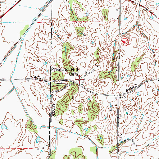 Topographic Map of Pleasant Hill Cemetery, KY
