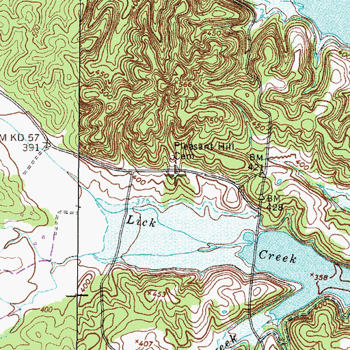Topographic Map of Pleasant Hill Cemetery, KY